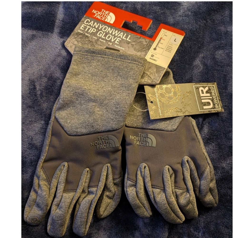 NEW The North Face Canyon Wall Etip Gloves Gray Windproof Unisex Large